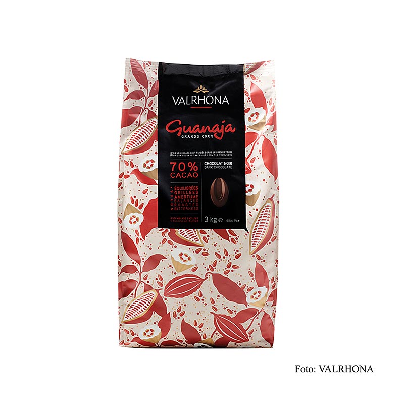 Valrhona Guanaja Grand Cru donkere couverture Callets, 70% cacao, 3 kg - Perfecte chocolade voor het maken van heerlijke desserts en gebakjes