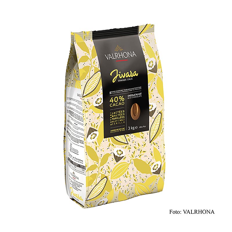 Valrhona Jivara Lactée Grand Cru, volle melk couverture, Callets, 40% cacao, 3 kg - hoogwaardige volle melk chocolade couverture van 40% cacao in handige callets-vorm, perfect voor professionele patissiers en chocolatiers