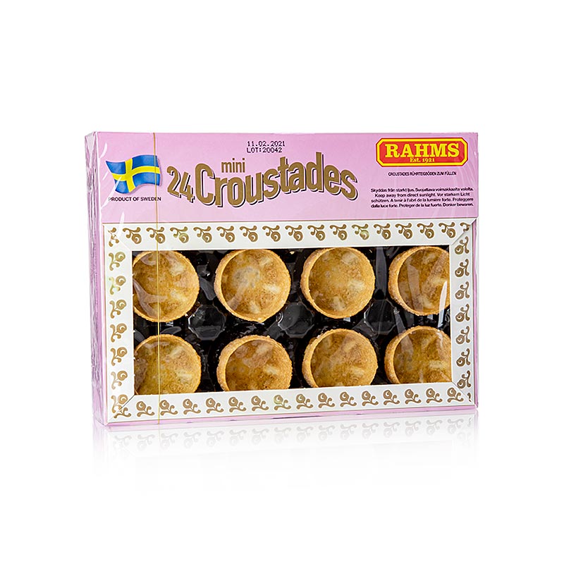 Mini croustades, gemaakt van korstdeeg, met een diameter van 38cm, 50 g per stuk, 24 stuks in totaal