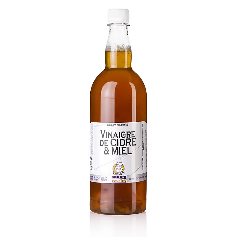 Appel-honingazijn, Soripa, 1 liter fles - biologische appelazijn met een vleugje honing, ideaal voor saladedressings en marinades