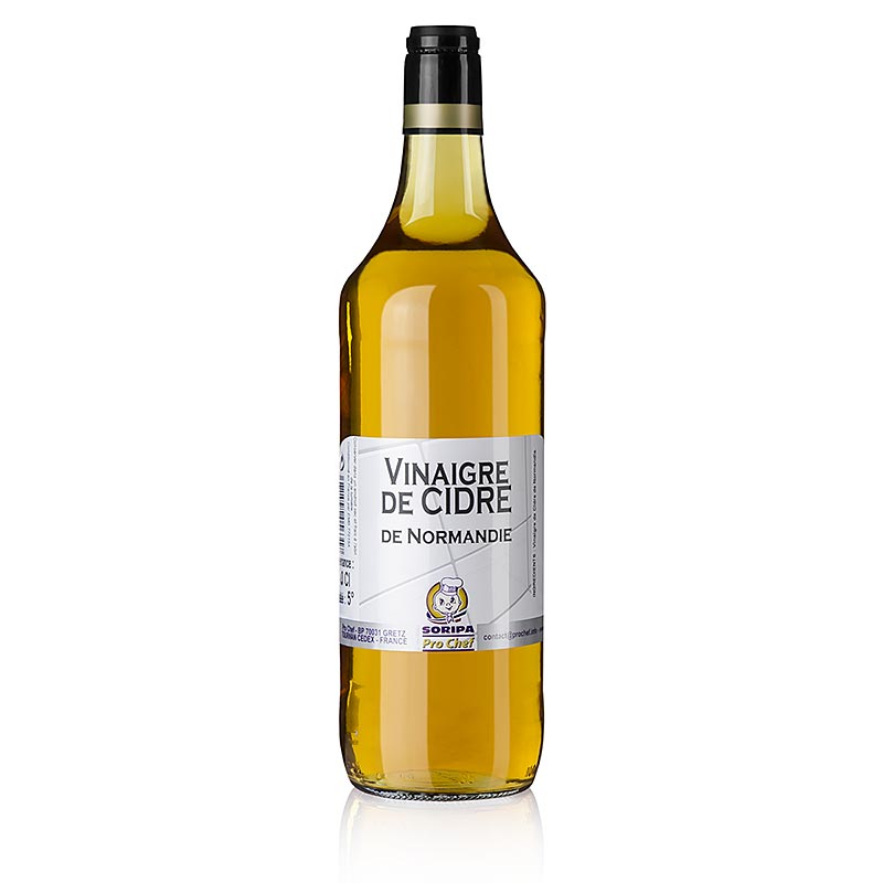 Biologische Appelciderazijn van het merk Soripa, in een fles van 1 liter