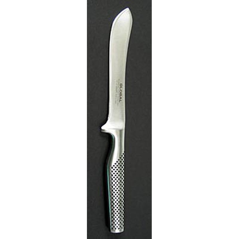 Global GF-27 Vleesmes, gesmeed, 16cm, 1 st - Een scherp en duurzaam 16 cm lang gesmeed vleesmes van Global