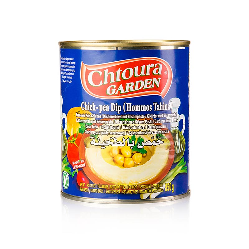 Hummus Tahini - Kikkererwtenpuree met sesamzaad in een pot van 850 g, geproduceerd door Chotura Garden