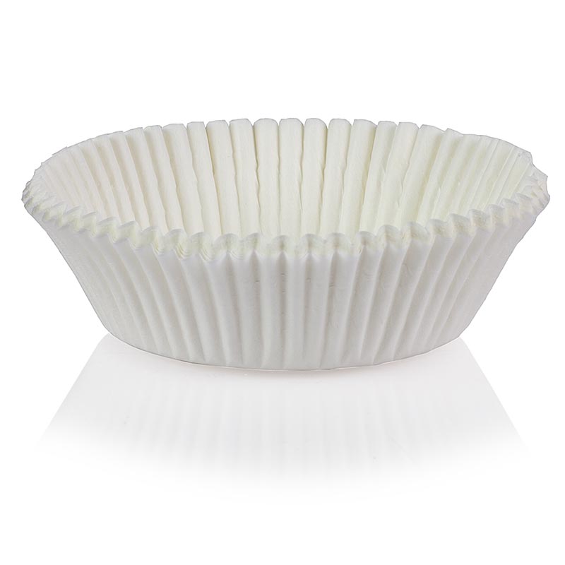 Witte papieren capsules met een diameter van 60/65mm en een hoogte van 25mm, verpakt in een set van 1000 stuks