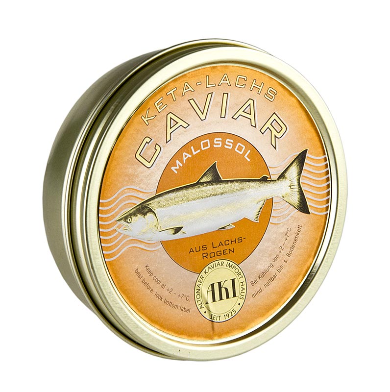 Verse zalm kaviaar van topkwaliteit, verpakt in een doos van 250 g