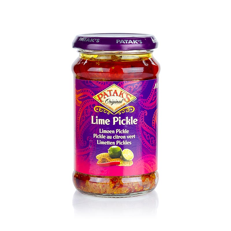 Limoenpickle, mild, Patak's, 283 g - Een smakelijke en milde limoenpickle van het merk Patak's, in een potje van 283 gram