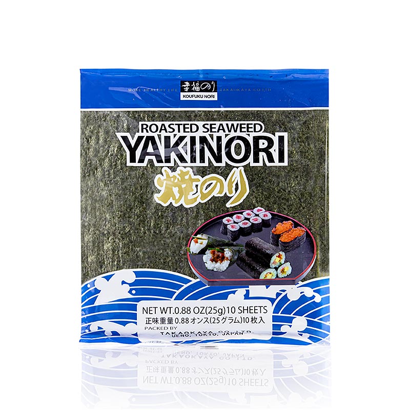 Gedroogde en geroosterde Yakinori hele maat zeewierbladeren, 20 g verpakking