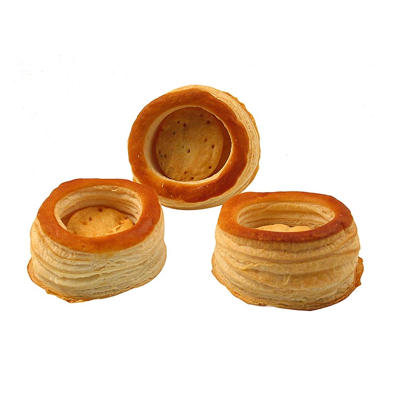 Bladerdeeg koninginnenpasteitjes van HUG, 288 kg, 72 stuks, met een diameter van 8 cm
