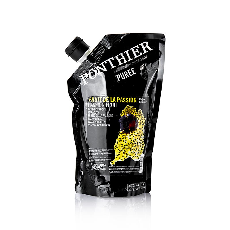 Pureepassievrucht met suiker, 1 kg - illustratie van het verpakte product