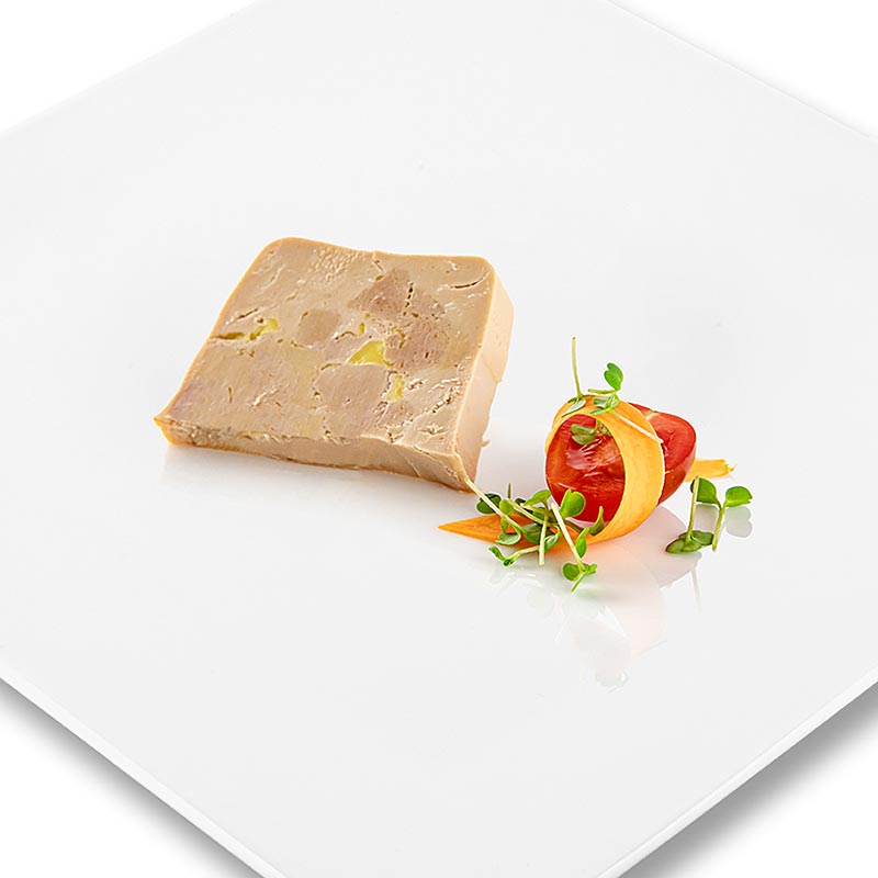 Blokje eendenlever, met stukjes, trapeze, half geconserveerd, foie gras, rougié, 180 g