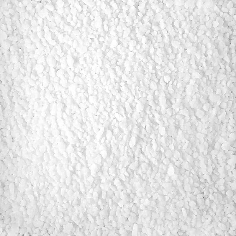 Grof krakelingenzout, 1 kg - Een afbeelding van een verpakking zeezout met grove korrels, perfect voor het kraken van verse krakelingen, 1 kilogram