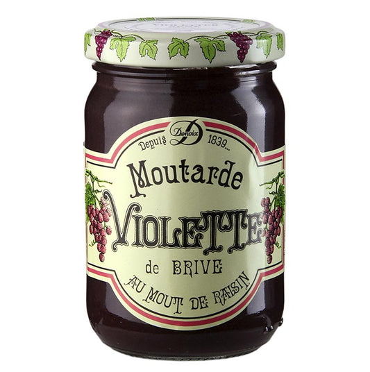 Violette mosterd, Moutarde Violette, 200 g - Een fles van 200 gram heerlijke violette mosterd, perfect voor diverse gerechten