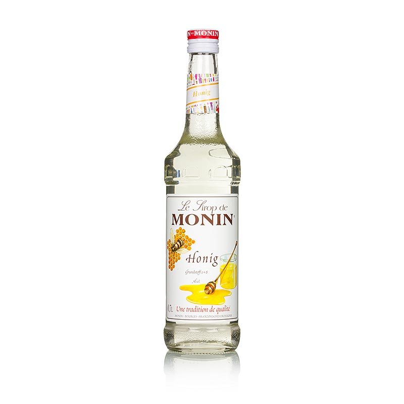 Monin honing siroop, 700 ml - Een fles van 700 ml heerlijke Monin honing siroop, perfect voor het zoeten van drankjes en recepten