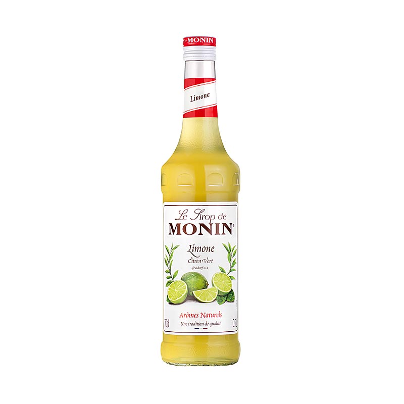 Monin limoensiroop van 700 ml in glazen fles met groene label