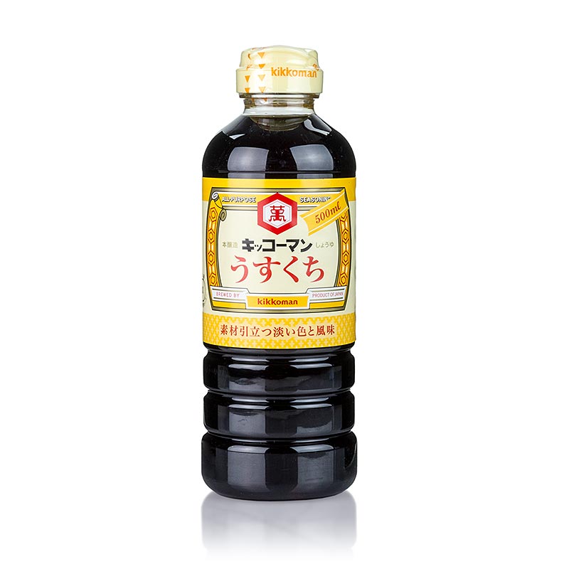 Sojasaus - Shoyu, Kikkoman, Usukuchi, lichtgekleurd, Japan, 500 ml - traditionele Japanse lichte sojasaus van Kikkoman, perfect voor het verrijken van uw gerechten, 500 ml fles
