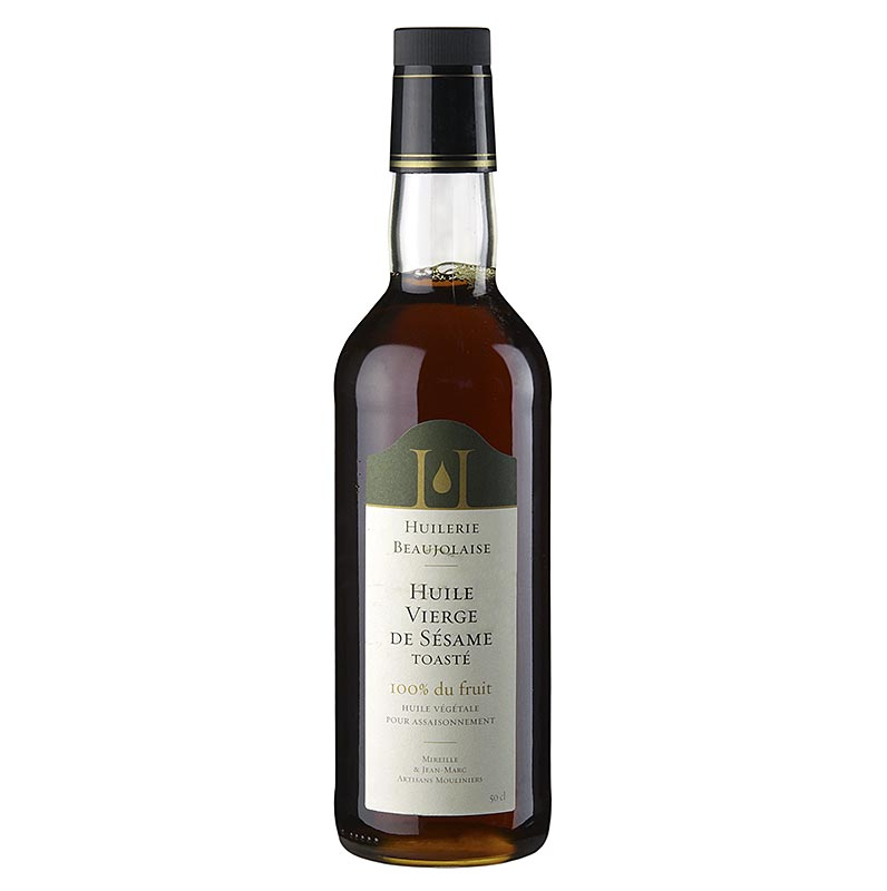 Huilerie Beaujolaise geroosterde sesamolie, selectie van eerste persing, 500 ml - hoogwaardige olie van geroosterde sesamzaadjes in een fles van 500 ml