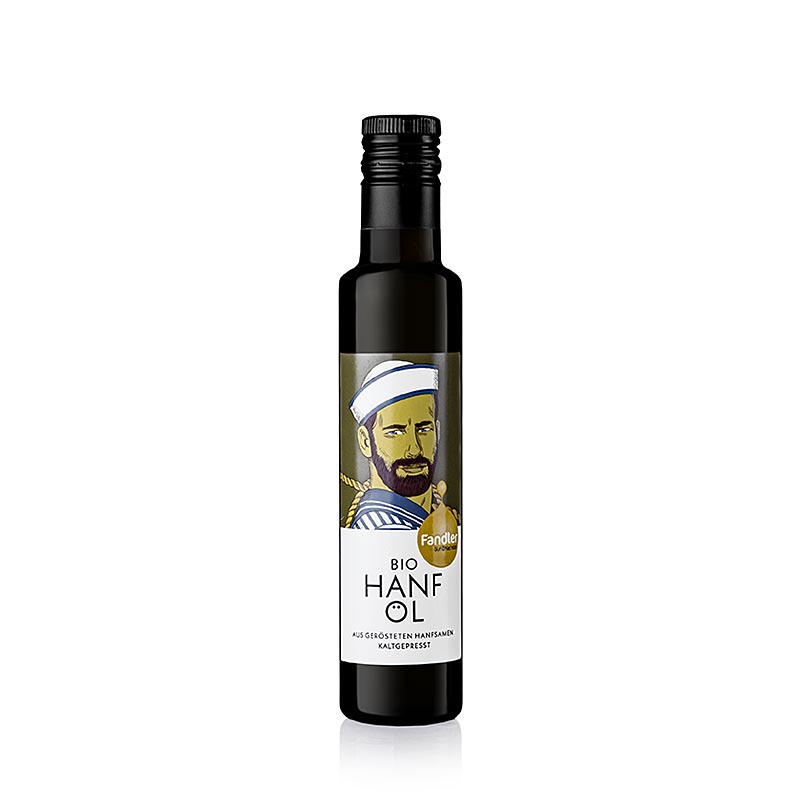 Hennepolie van Fandler, een biologisch product uit Stiermarken, Oostenrijk, in een fles van 250 ml