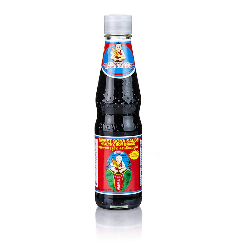 Sojasaus - Shoyu, Healthy Boy, zoet met 70% suiker, dik, 300 ml - Een fles van 300 ml dikke en zoete sojasaus met 70% suiker van het merk Healthy Boy