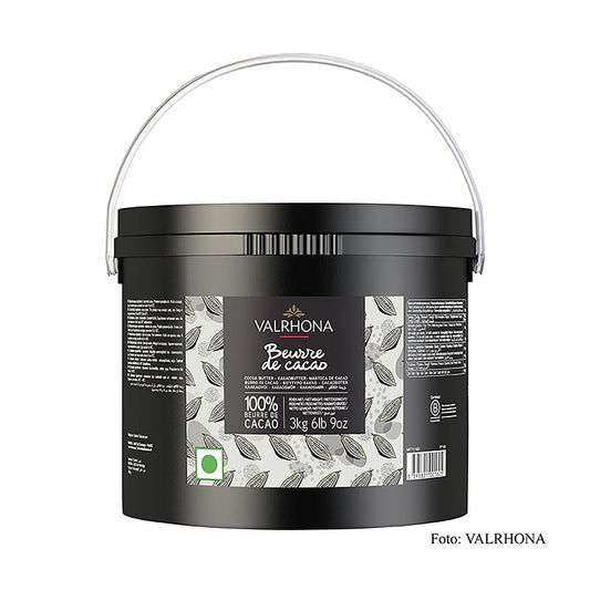 Valrhona cacaoboter, 3 kg: High-quality chocolate butter for professional baking