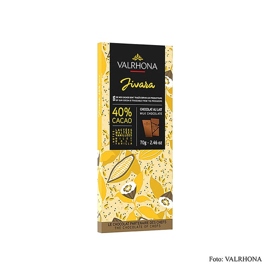 Valrhona Jivara - Melkchocolade, 40% cacao, 70 g, perfecte zoete en romige melkchocolade