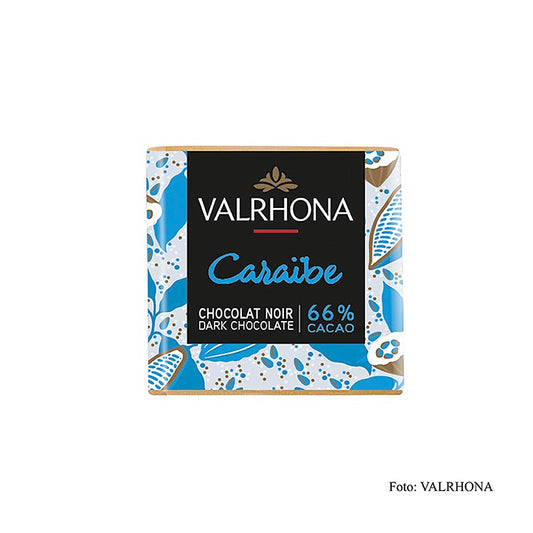 Valrhona Carré Caraibe - donkere chocoladerepen, 66% cacao, 1 kg, 200 x 5g - Heerlijke en hoogwaardige donkere chocoladerepen van Valrhona