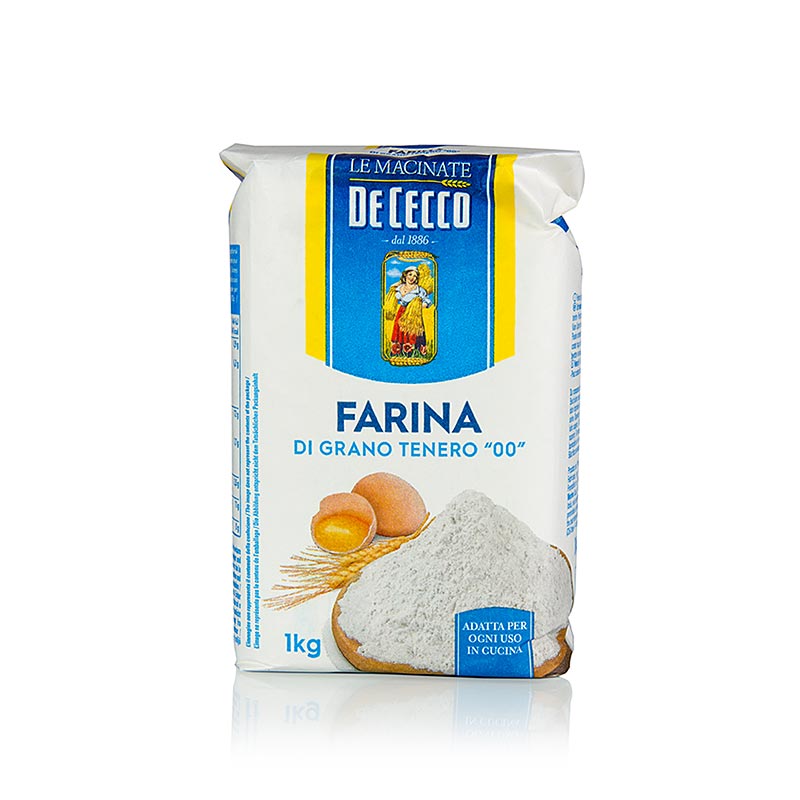 1 kilogram De Cecco fijn Tipo 00 deegmeel, ideaal voor pastabereiding