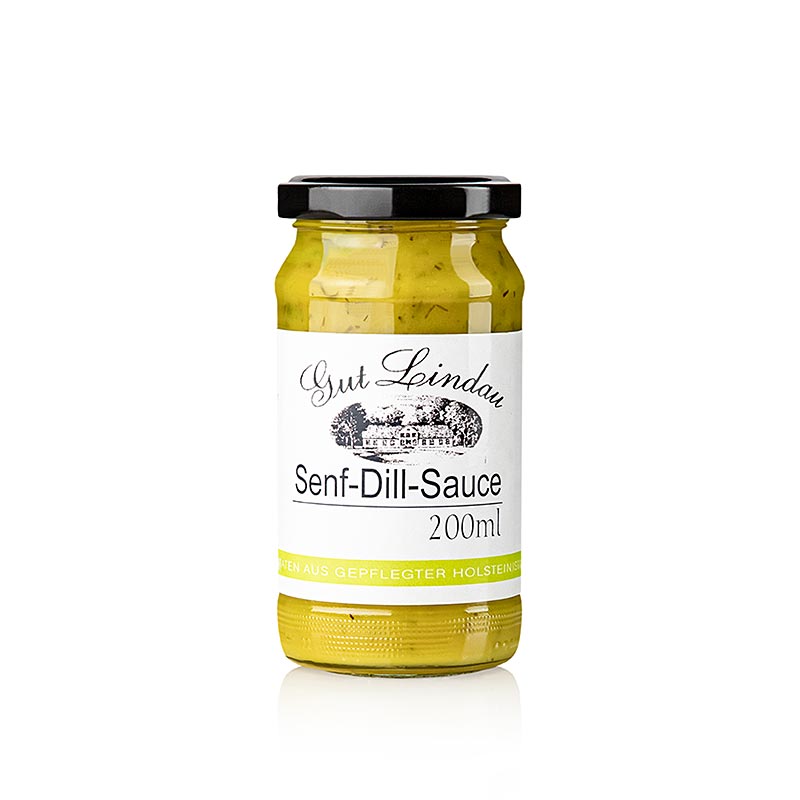 A 200 ml bottle of mustard and dill sauce, perfect for enhancing the flavor of your dishes