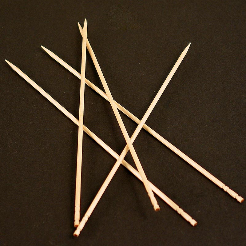 Houten satéstokjes, Japan Picker, dun, ø 2,2mm, 15cm, 1000 stuks - Duurzame en dunne houten satéstokjes van 15cm lengte en 2,2mm diameter, verpakt in een set van 1000 stuks