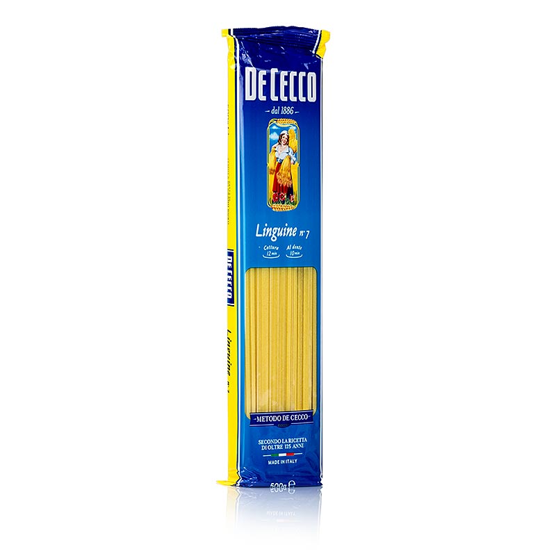 De Cecco Linguine nr7, 500 g, langwerpige Italiaanse pasta van premium kwaliteit