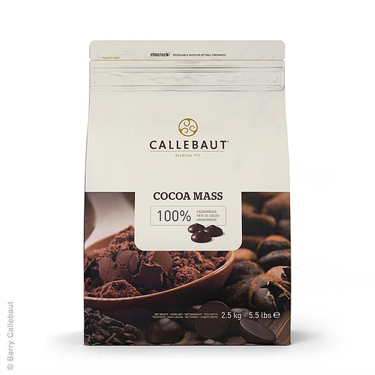 Extra cacaomassa, Callets, 100% cacao, Callebaut, 2,5 kg - hoogwaardige chocolade callets van 100% cacao in een verpakking van 2,5 kg