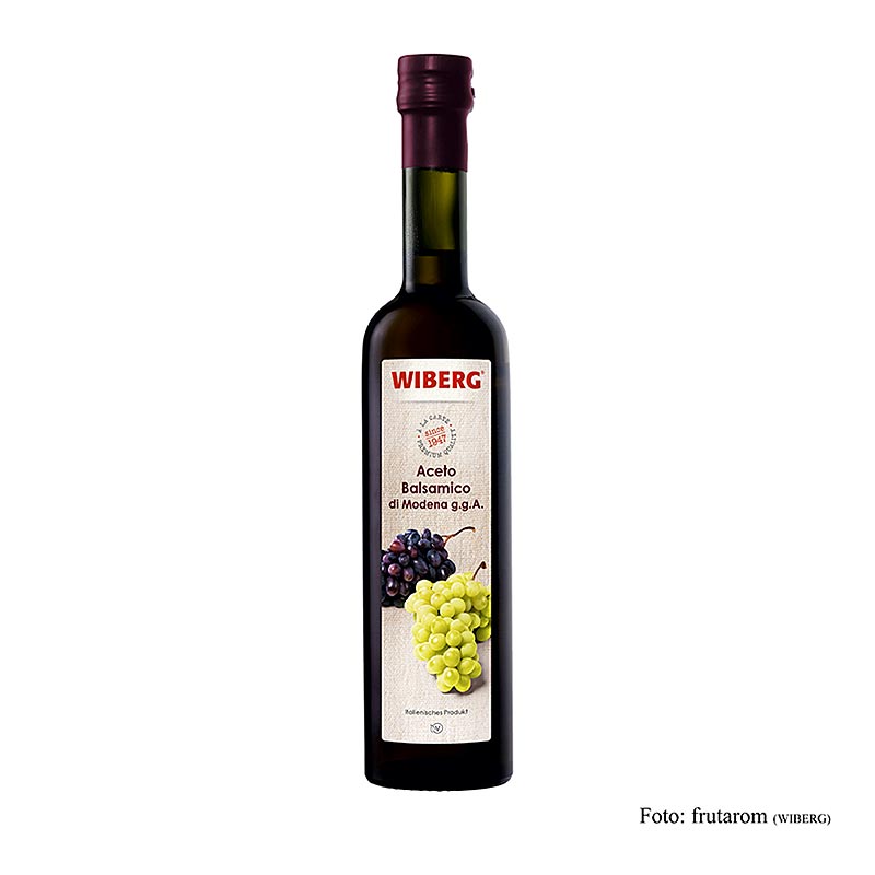 Balsamico di Modena BGA is een hoogwaardige azijn met een zuurgraad van 6%, verpakt in een fles van 500 ml