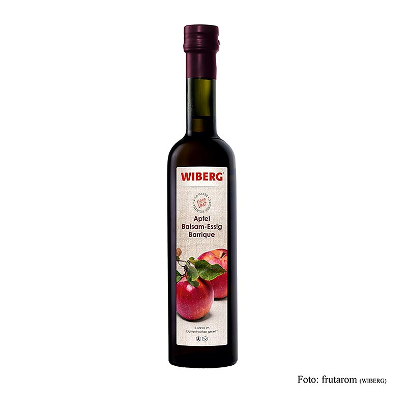 Wiberg appel balsamico azijn, 5 jaar gerijpt, met 5% zuur, verpakt in een fles van 500 ml, perfect voor het versterken van de smaak van salades en gerechten