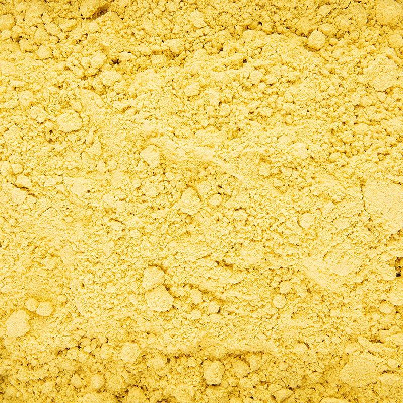 1 kilogram geel mosterdmeel verpakt in een zak, ideaal voor koken en bakken