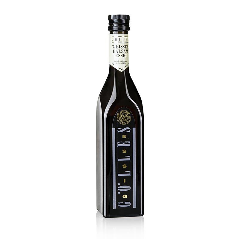 Gölles witte balsamico wijnazijn met 6% zuurgehalte, verpakt in een fles van 500 ml