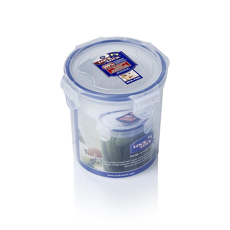Frisheidsdoos Lock & Lock, 700 ml, rond 101x118mm, 1 st, luchtdichte plastic voedselcontainer voor het bewaren van voedsel