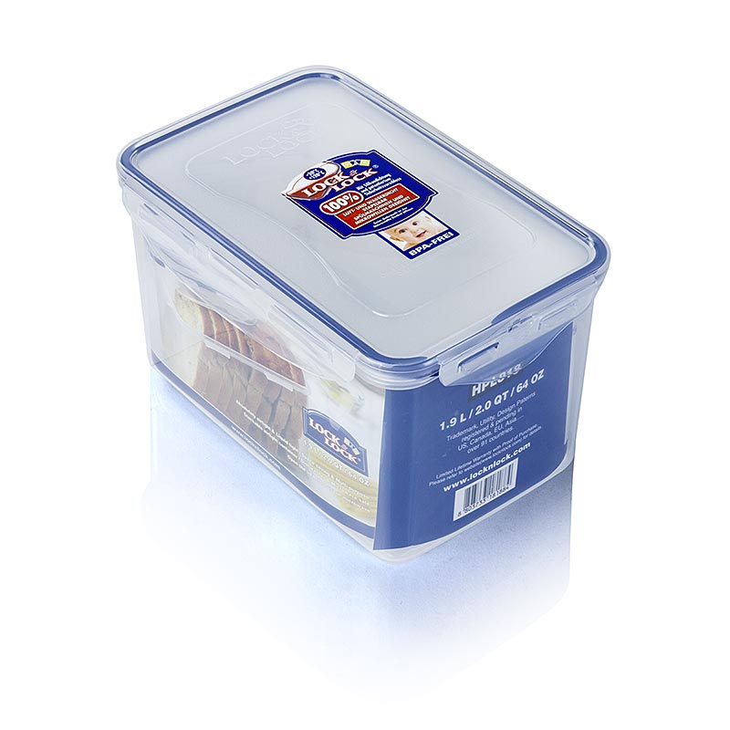 Vershouddoos Lock & Lock, 1,9 l, rechthoekig 207x134x120mm, 1 st - duurzame en luchtdichte plastic bewaardoos voor voedselopslag