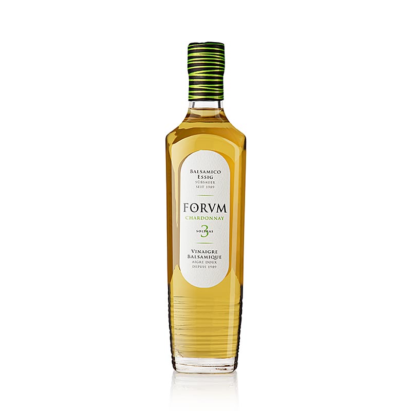 500 ml fles Chardonnay balsamicoazijn van FORVM, gerijpt in houten vaten