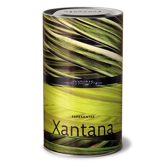 Xantan (xanthaangom), Texturas Ferran Adrià, E 415, 600 g - een witte zak van 600 gram Xantaangom, geproduceerd door Texturas Ferran Adrià, die wordt gebruikt als verdikkingsmiddel in voedselbereiding