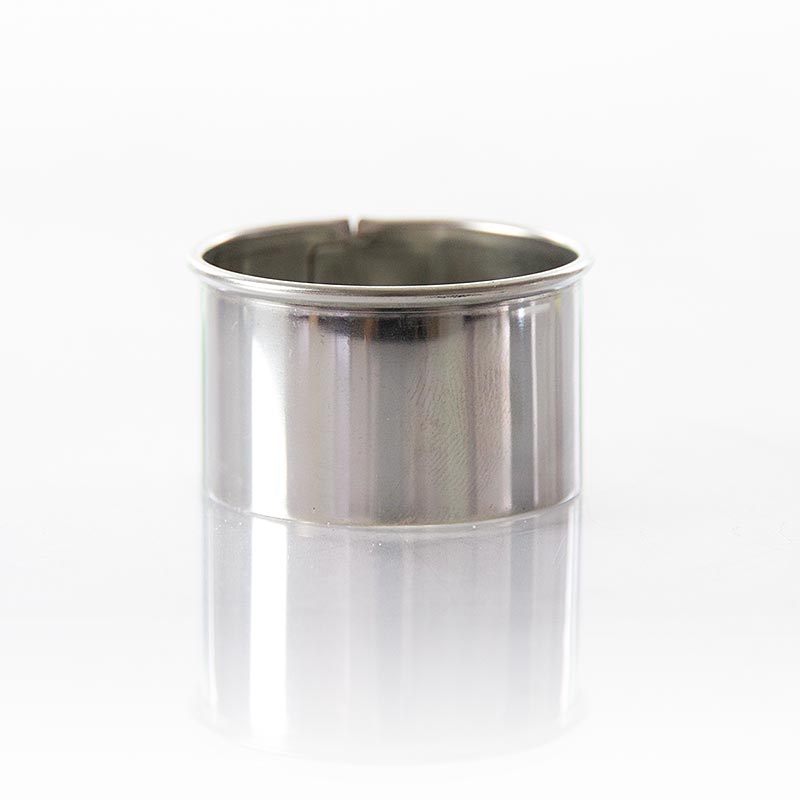 Roestvrij stalen ringsnijder van 4cm diameter, 25cm hoog en 03mm dik