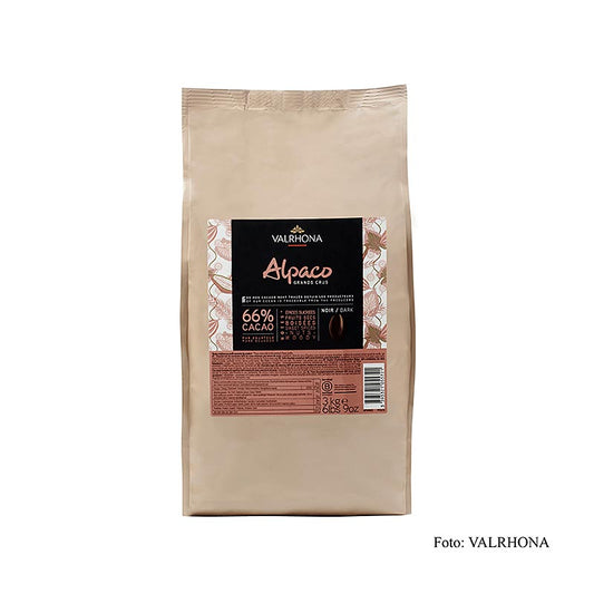 Valrhona Alpaco Grand Cru dark chocolate couverture Callets, 66% cacao from Ecuador, 3 kg packaging