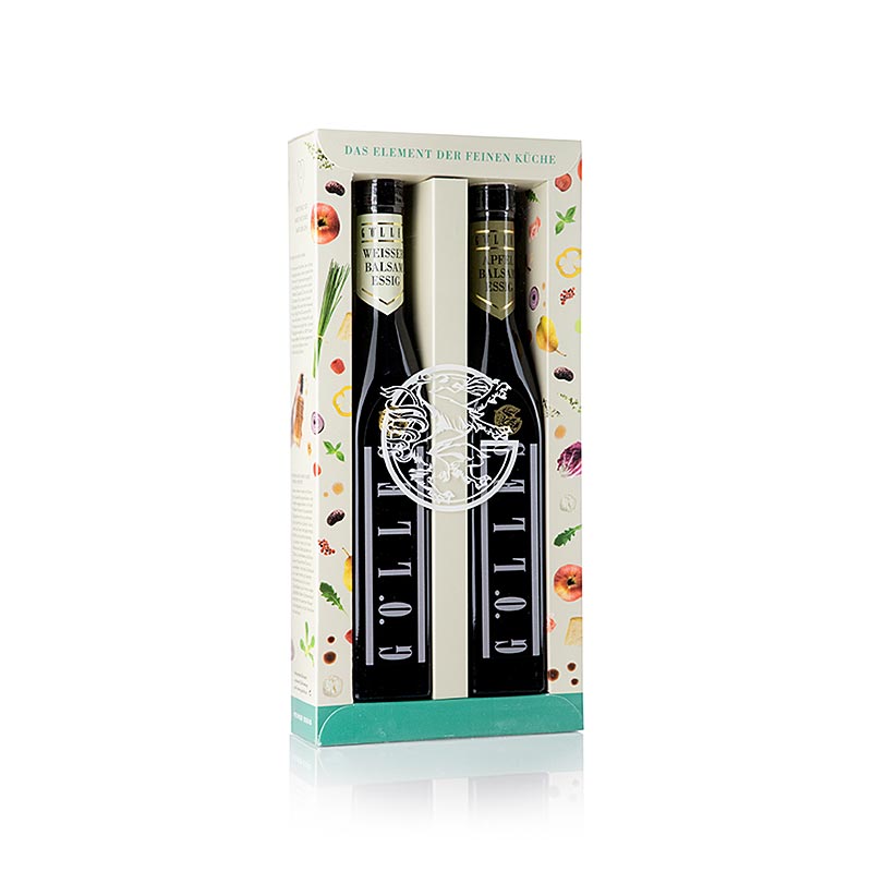 Gölles azijnset duo met balsamico appelciderazijn en witte balsamicoazijn, 500 ml, 2 x 250 ml, perfect voor het verrijken van salades en gerechten