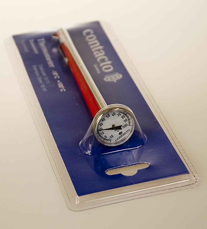 Analoge thermometer teststaaf van roestvrij staal met een meetbereik van -10°C tot +100°C, 14cm lang, 1 stuk voor nauwkeurige temperatuurmetingen