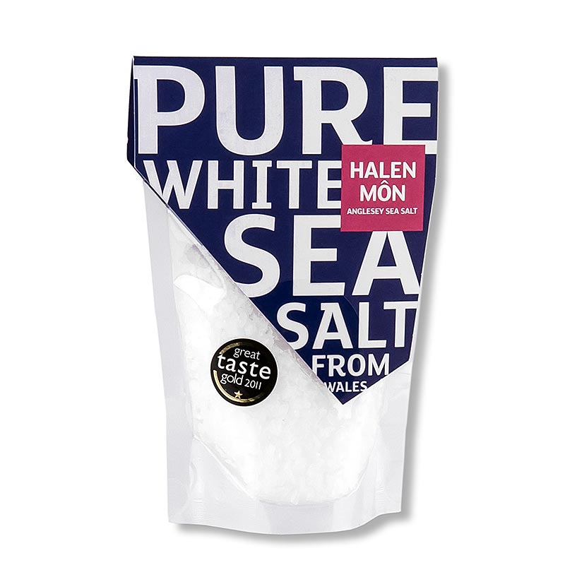 Halen Môn, zeezoutvlokken uit Wales, 100 g - handgeplukt, natuurlijk zeezout van hoge kwaliteit