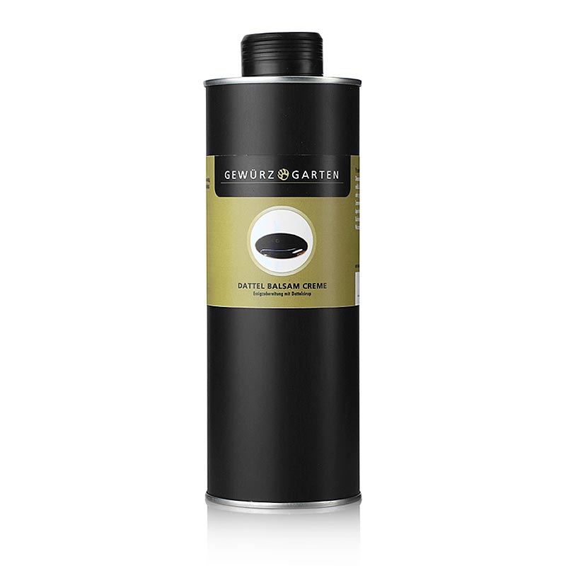 Gewürzgarten dadel balsamico crème, 3% zuurgraad, 500 ml - een heerlijke en smaakvolle balsamico crème met een lage zuurgraad van 3%, perfect voor het verrijken van salades en gerechten, in een fles van 500 ml