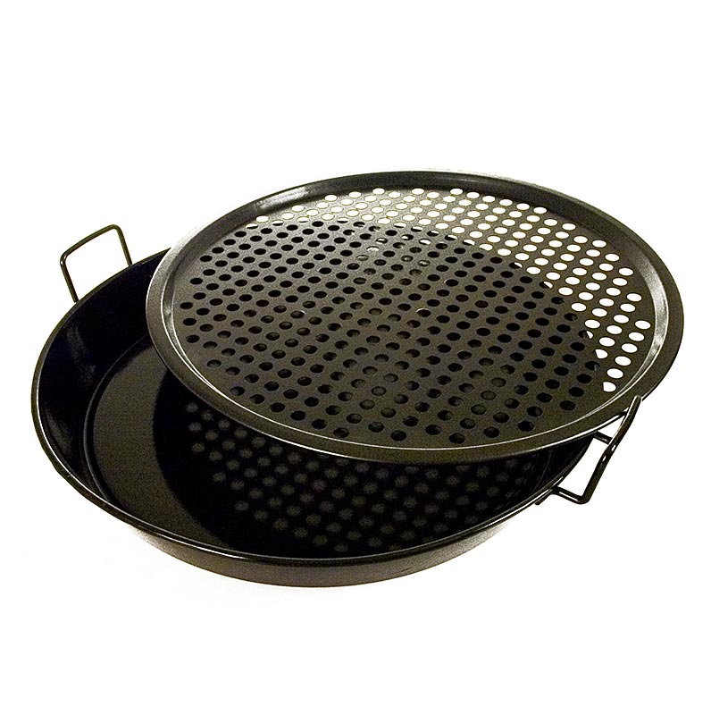 Set van 2 universele pannen en pizzaschalen voor barbecues met een diameter vanaf 48 cm, geschikt voor Outdoorchef accessoires gourmetstel
