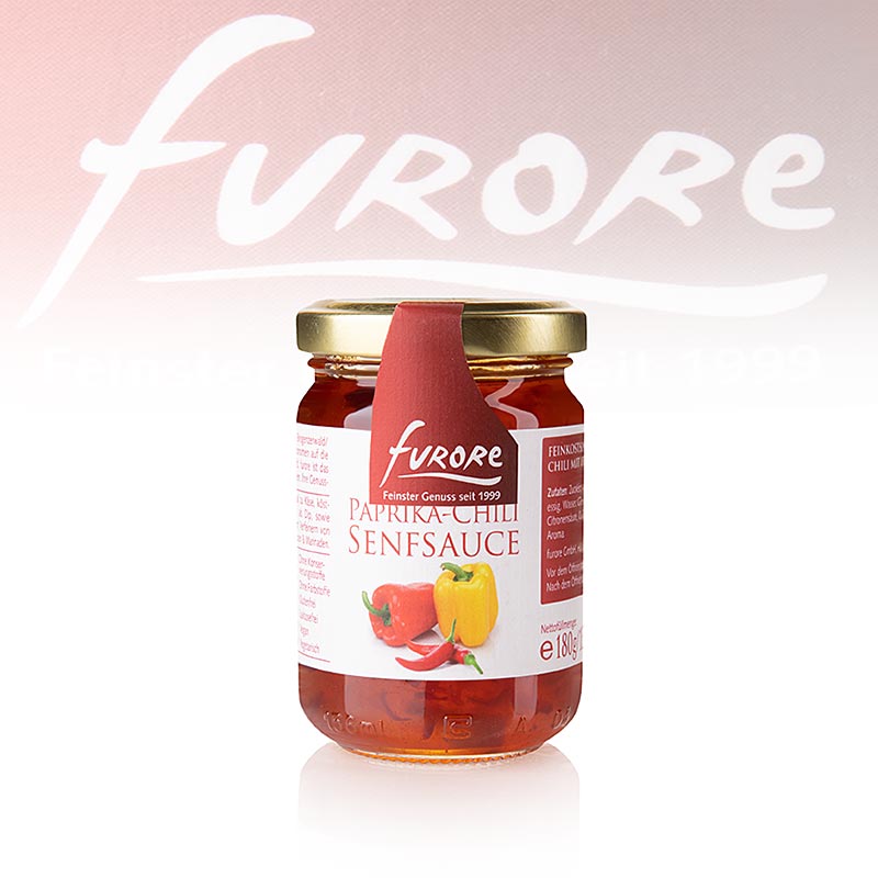 Furore - Paprika-chili-mosterdsaus, 130 ml - Een smakelijke en pittige saus gemaakt van paprika, chili en mosterd, in een handige fles van 130 ml