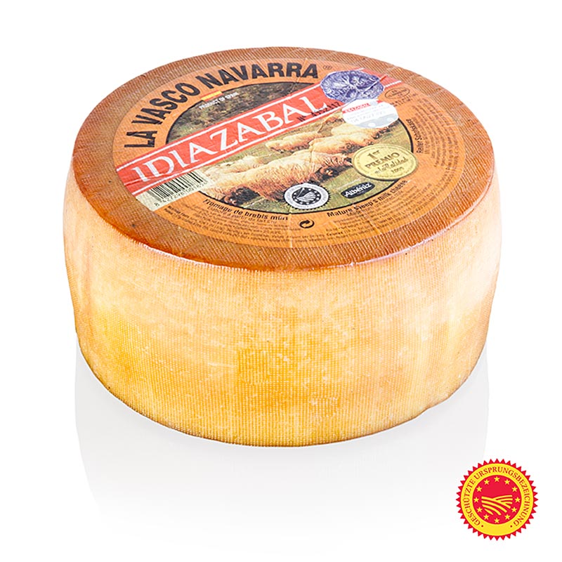 Idiazabal - Spaanse harde kaas gemaakt van schapenmelk uit Baskenland/Navarra, met lichte tot gemiddelde smaak