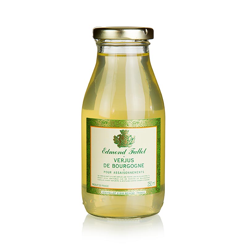 Verjus (azijn) uit de Bourgogne, van Fallot, 250 ml - een heerlijke en verfijnde smaakmaker voor culinaire gerechten