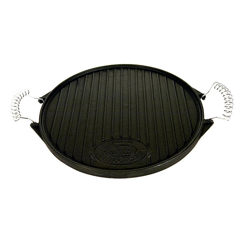 Gietijzeren plaat S met 2 handgrepen, geschikt voor Outdoorchef City 420, met een diameter van 33cm, 1 stuk