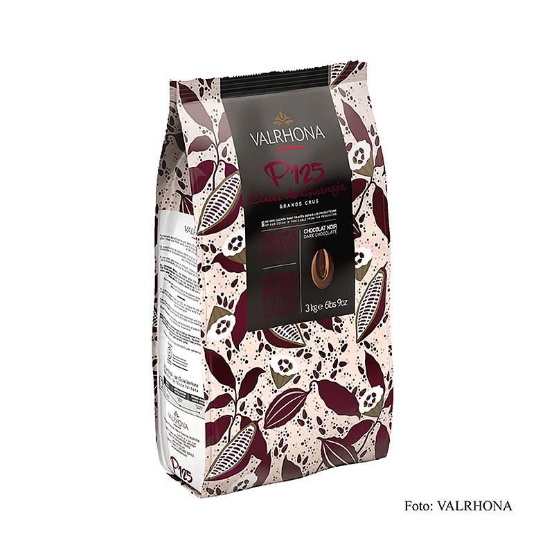 Valrhona Coeur de Guanaja 80% cacao dark chocolate callets, low cocoa butter, 3 kg packaging